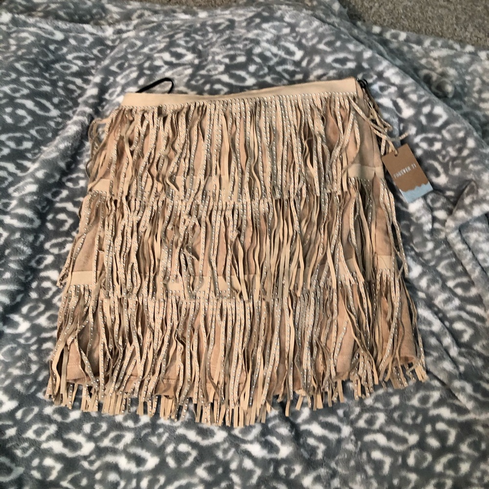 NWT forever 21 fringe skirt.